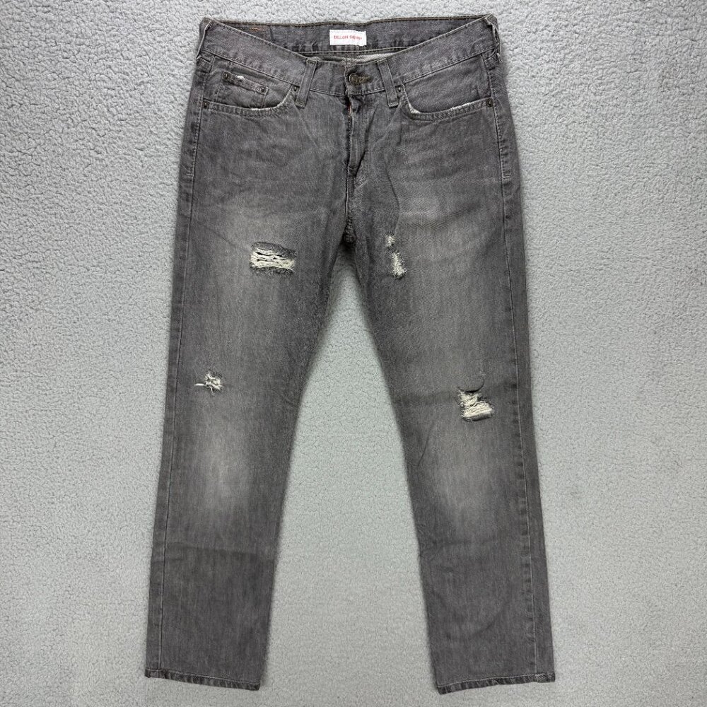 Bullhead Jeans Mens 30 Pants Grey Dillon Skinny Fit Distressed Faded Denim Y2K 1